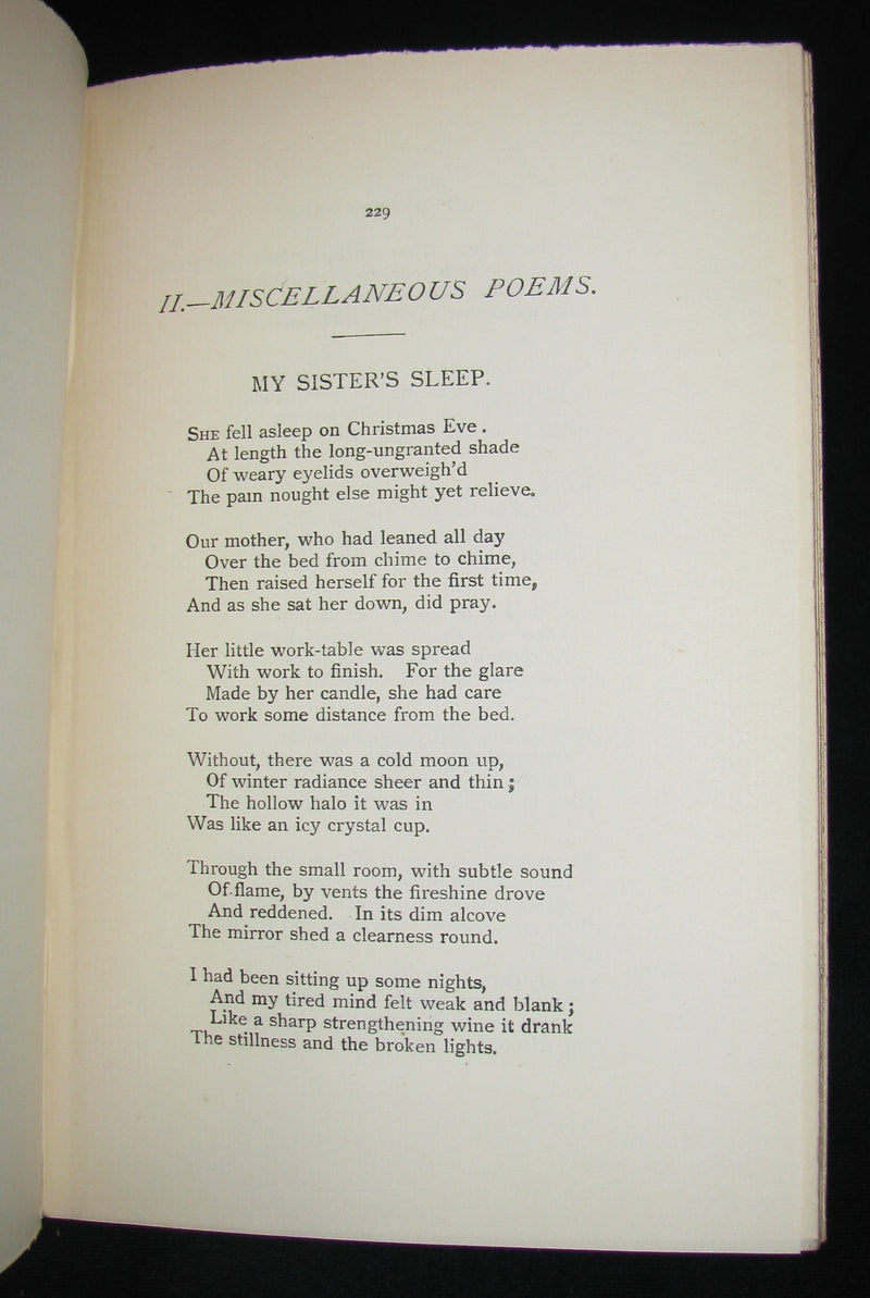 1891 Rare Pre-Raphaelite Book -  The Poetical Works of Dante Gabriel Rossetti