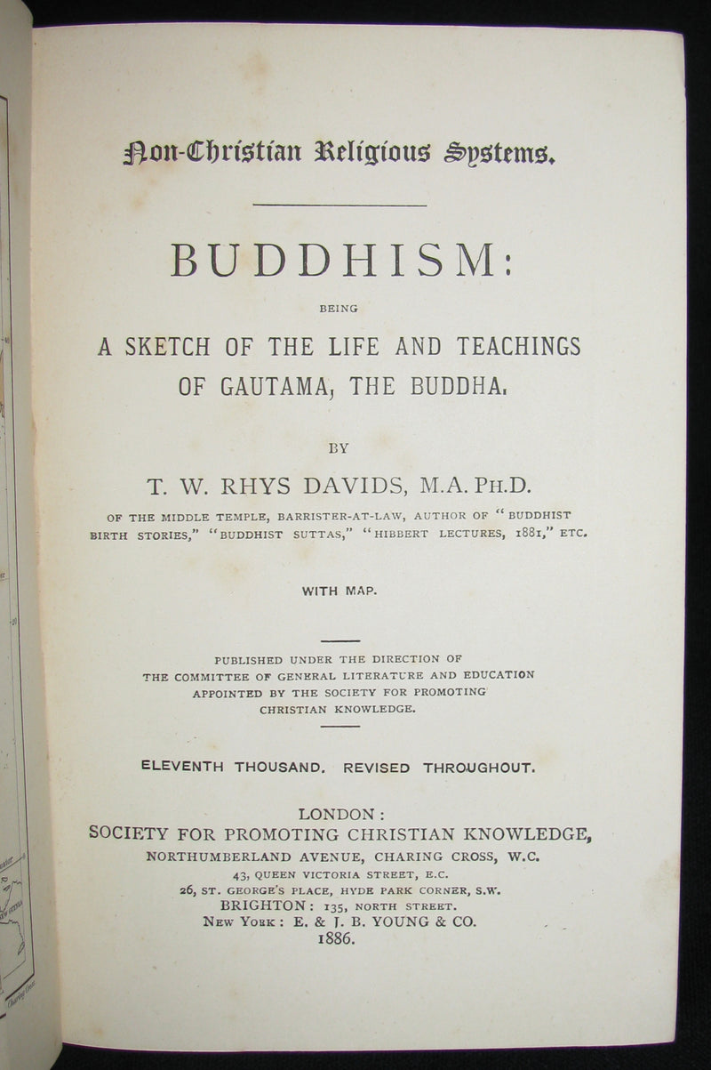 1886 Rare Book - Buddhism; Being a Sketch of the Life and Teachings of Gautama, the Buddha