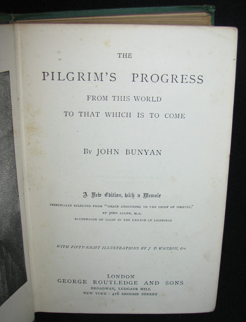 1850's Rare Victorian Book - The Pilgrim's Progress by John Bunyan