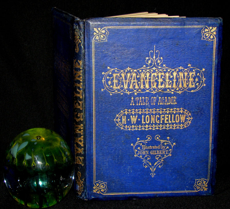 1856 Rare Victorian Book - EVANGELINE - A tale of Acadie by Henry Wadsworth Longfellow. Illustrated.