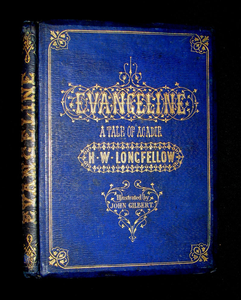 1856 Rare Victorian Book - EVANGELINE - A tale of Acadie by Henry Wadsworth Longfellow. Illustrated.