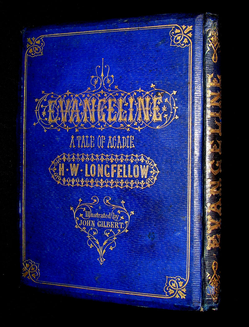1856 Rare Victorian Book - EVANGELINE - A tale of Acadie by Henry Wadsworth Longfellow. Illustrated.