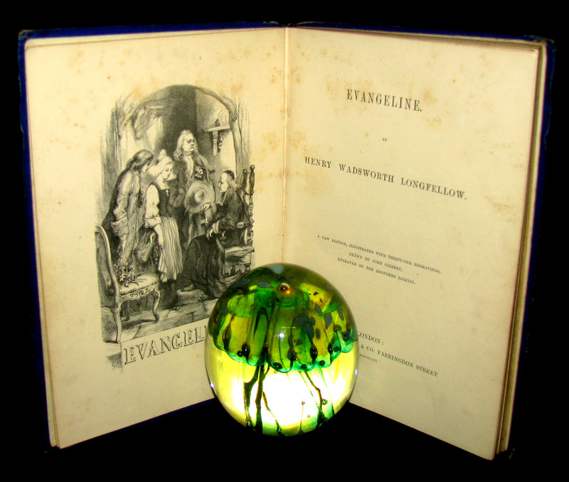 1856 Rare Victorian Book - EVANGELINE - A tale of Acadie by Henry Wadsworth Longfellow. Illustrated.