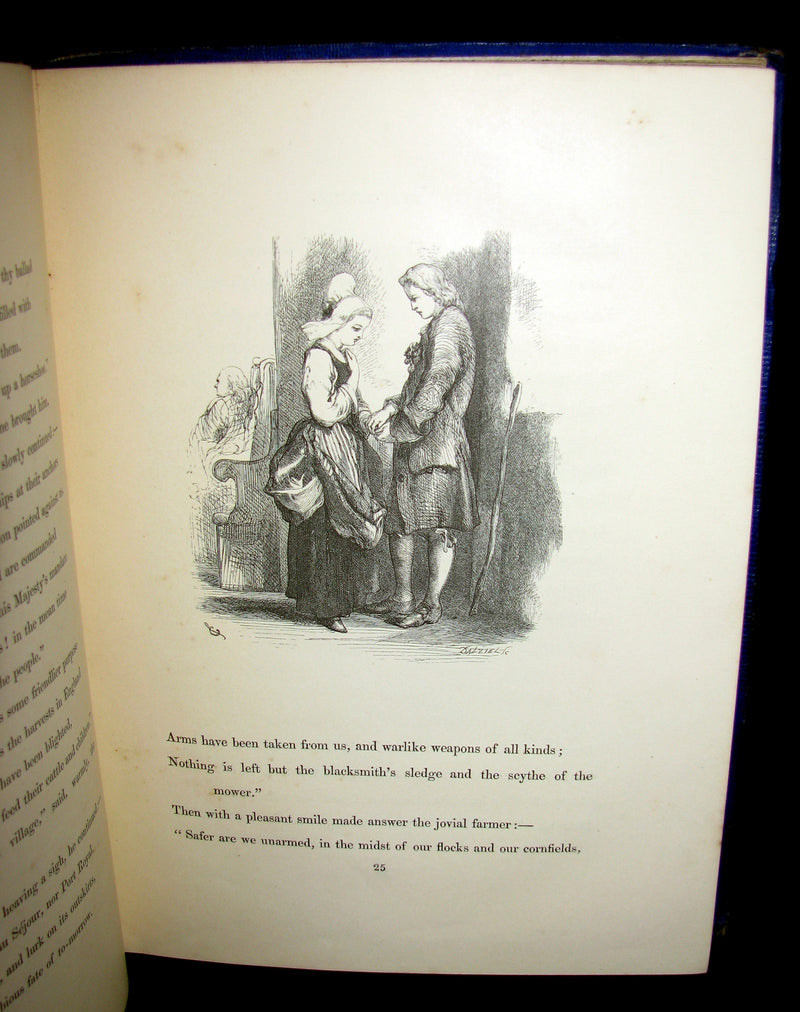 1856 Rare Victorian Book - EVANGELINE - A tale of Acadie by Henry Wadsworth Longfellow. Illustrated.