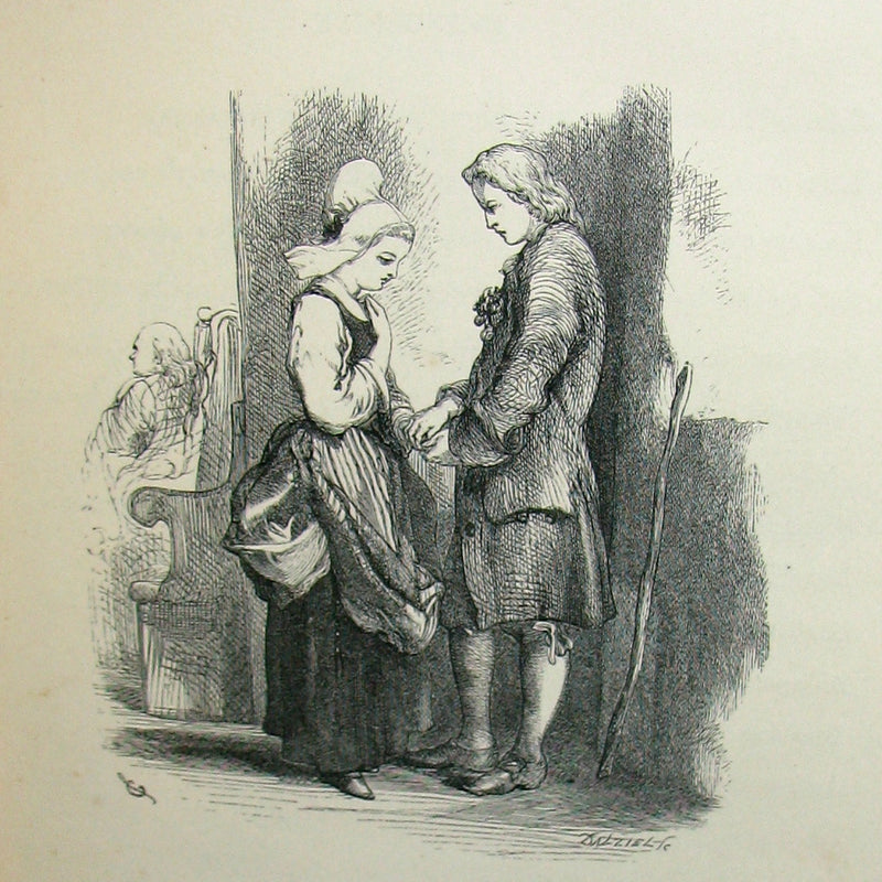 1856 Rare Victorian Book - EVANGELINE - A tale of Acadie by Henry Wadsworth Longfellow. Illustrated.