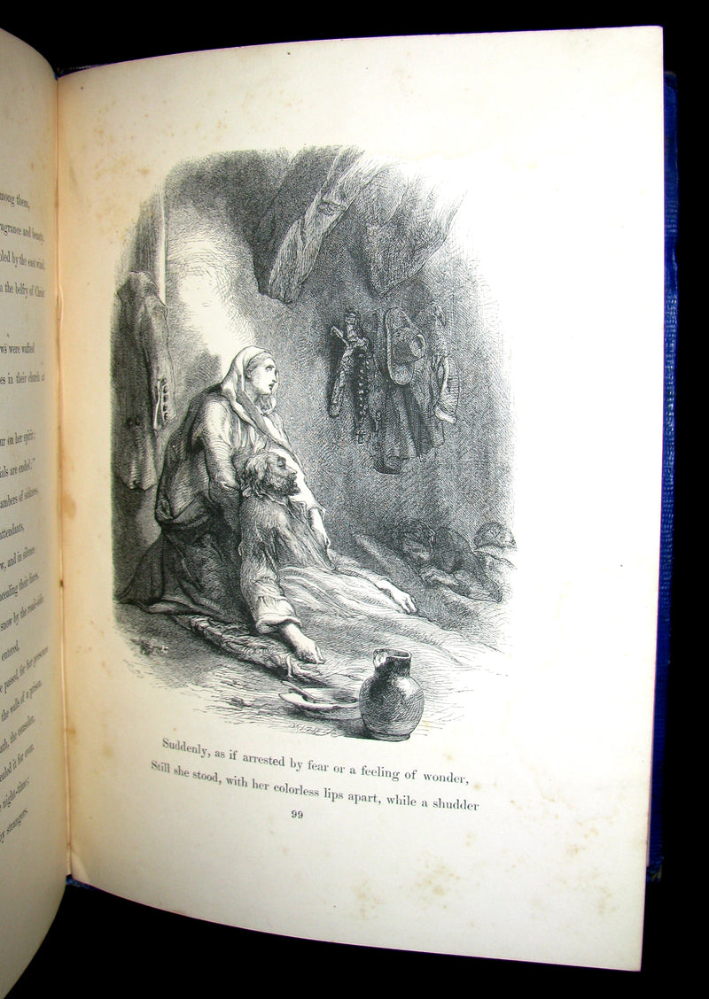 1856 Rare Victorian Book - EVANGELINE - A tale of Acadie by Henry Wadsworth Longfellow. Illustrated.