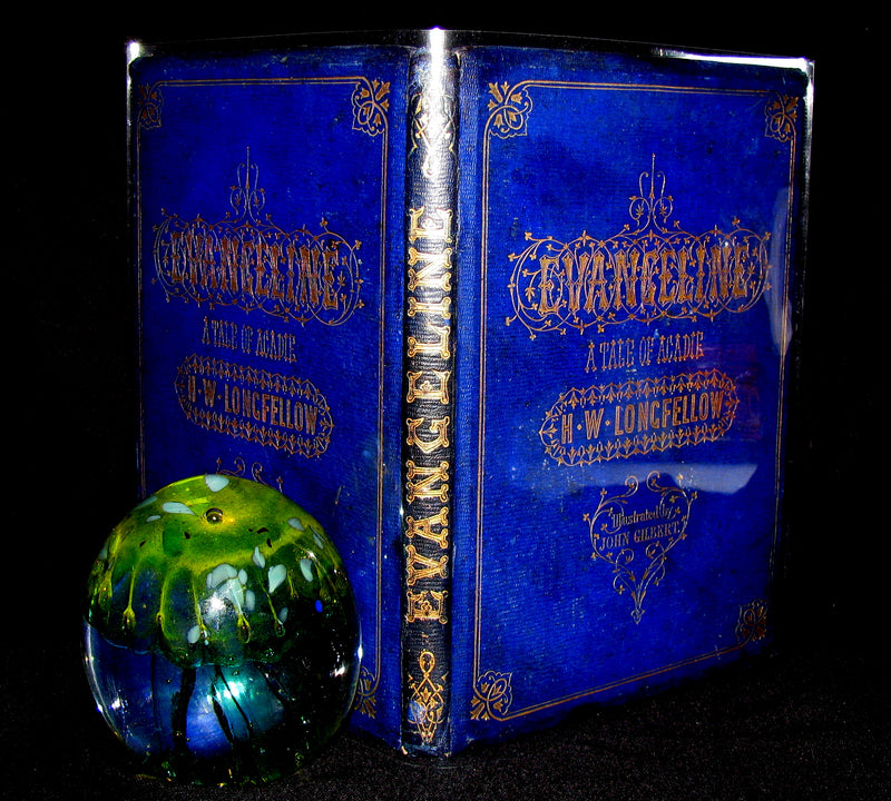 1856 Rare Victorian Book - EVANGELINE - A tale of Acadie by Henry Wadsworth Longfellow. Illustrated.