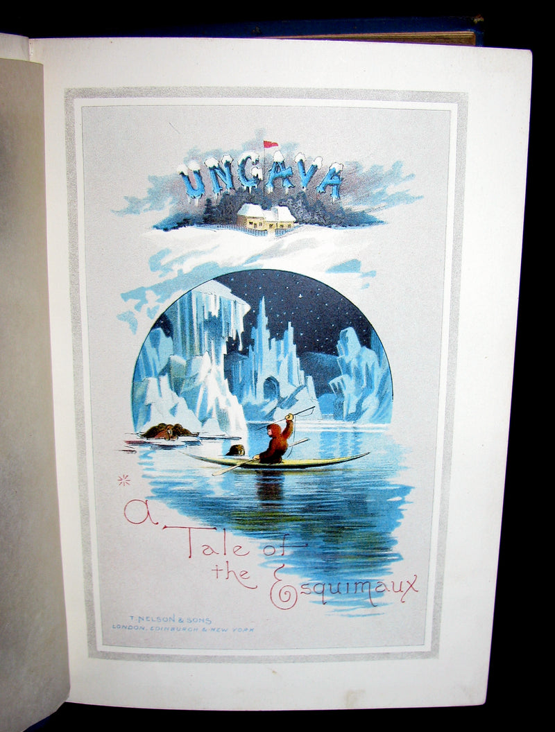 1893 Rare Victorian Book - UNGAVA  A Tale of Esquimau Land by Robert Michael Ballantyne