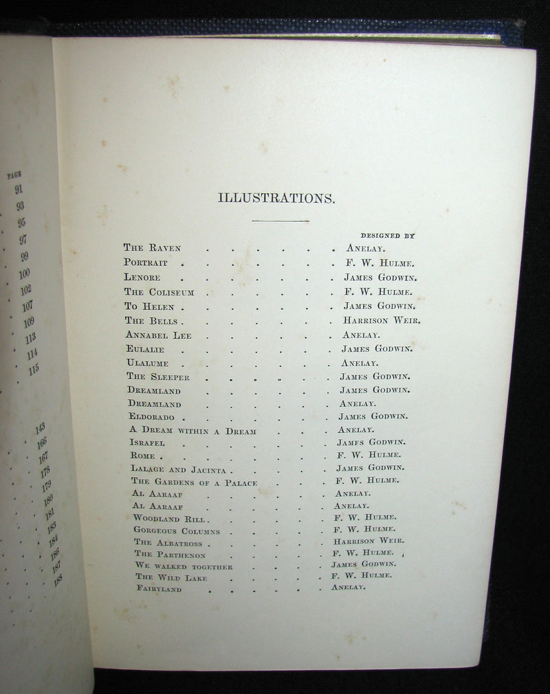 1859 Rare Book - The Poetical Works of EDGAR ALLAN POE with A Notice of his Life and Genius, by James Hannay. Illustrated.