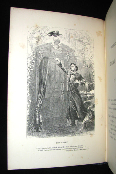 1859 Rare Book - The Poetical Works of EDGAR ALLAN POE with A Notice of his Life and Genius, by James Hannay. Illustrated.