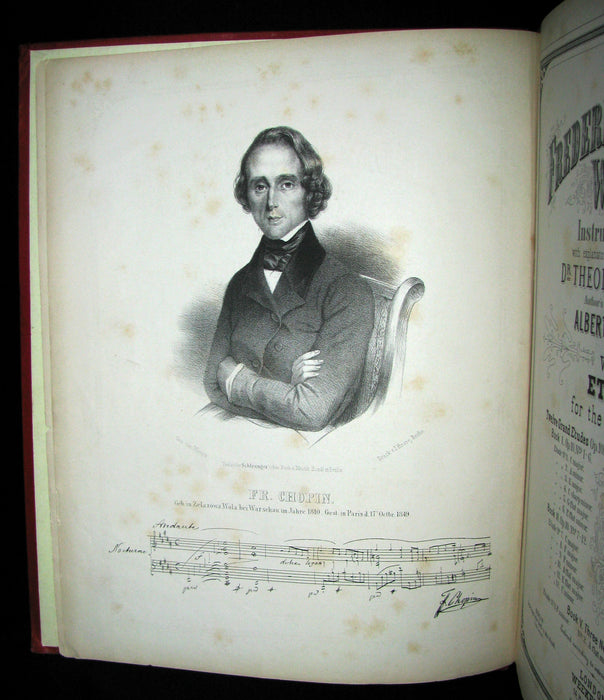 1880's Very Rare Victorian edition of Frederick CHOPIN 's ETUDES for Pianoforte - Music scores