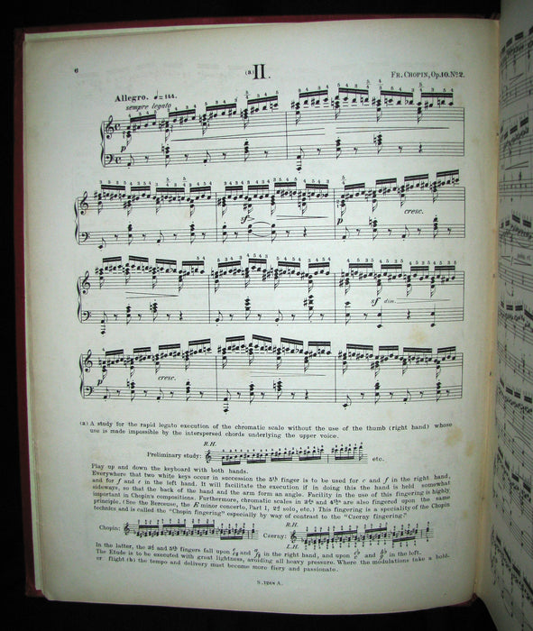 1880's Very Rare Victorian edition of Frederick CHOPIN 's ETUDES for Pianoforte - Music scores