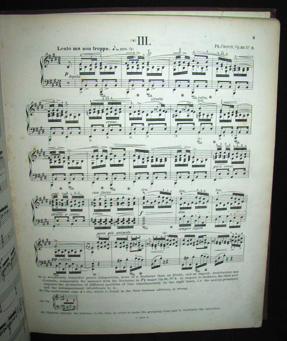 1880's Very Rare Victorian edition of Frederick CHOPIN 's ETUDES for Pianoforte - Music scores