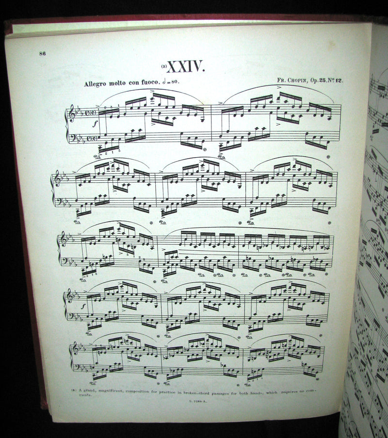 1880's Very Rare Victorian edition of Frederick CHOPIN 's ETUDES for Pianoforte - Music scores