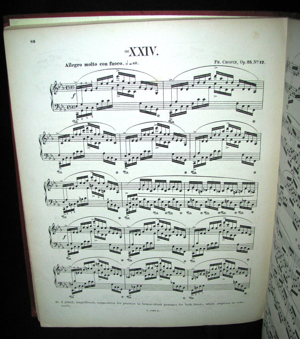 1880's Very Rare Victorian edition of Frederick CHOPIN 's ETUDES for Pianoforte - Music scores