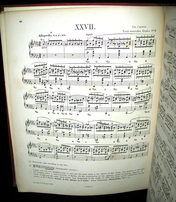 1880's Very Rare Victorian edition of Frederick CHOPIN 's ETUDES for Pianoforte - Music scores