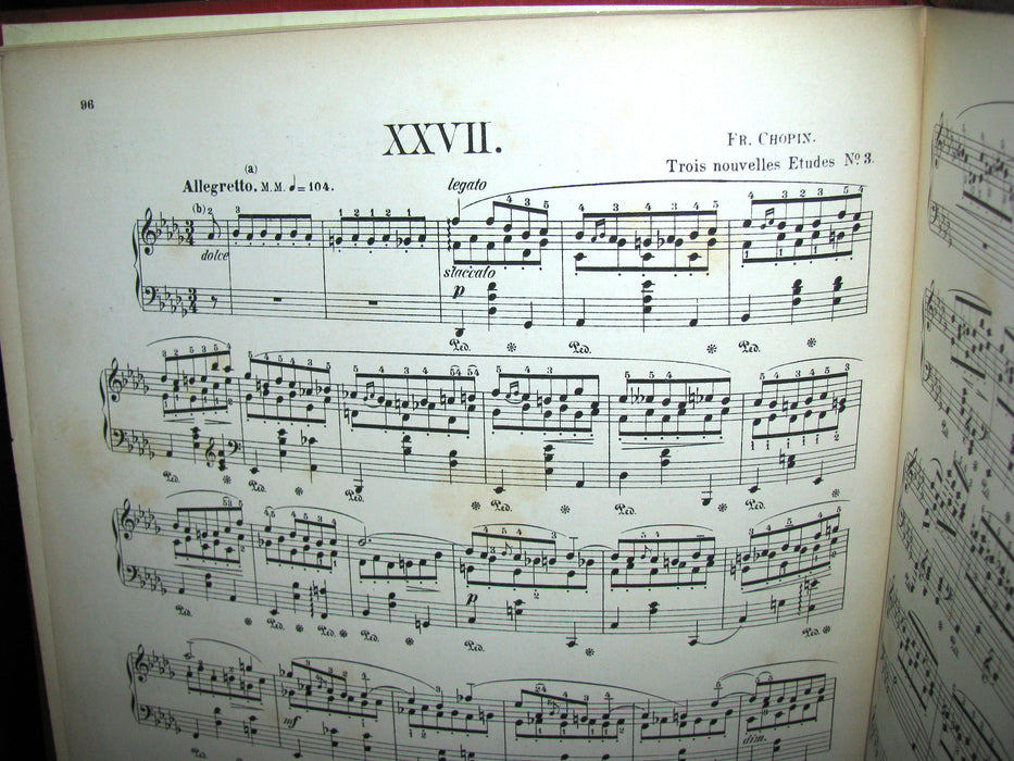 1880's Very Rare Victorian edition of Frederick CHOPIN 's ETUDES for Pianoforte - Music scores