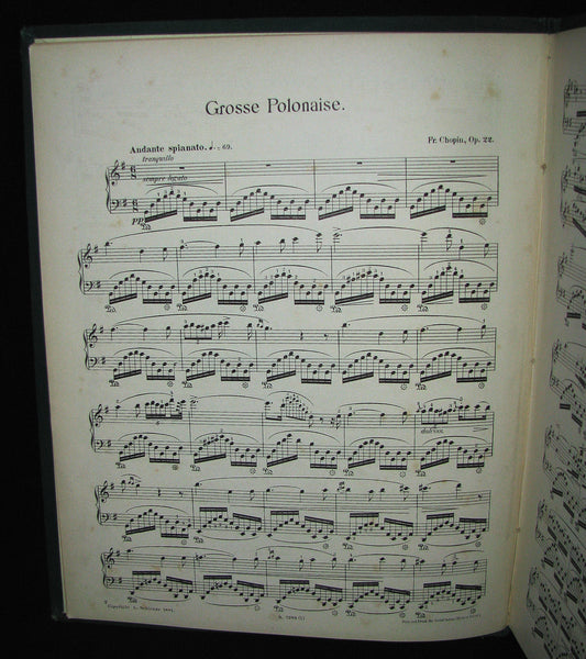1880's Very Rare Victorian edition of Frederick CHOPIN 's POLONAISES for Pianoforte - Music scores