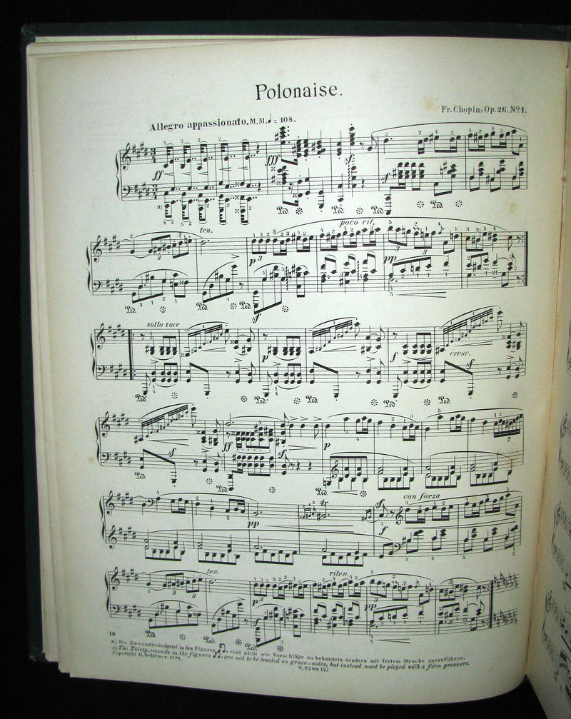 1880's Very Rare Victorian edition of Frederick CHOPIN 's POLONAISES for Pianoforte - Music scores