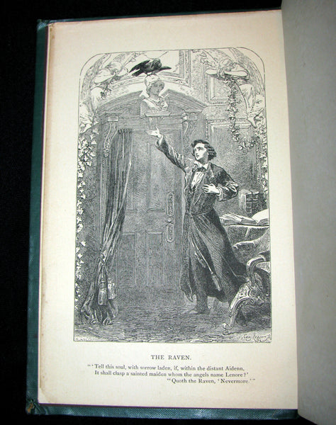 1860 Rare Victorian Book - The Poetical Works of EDGAR ALLAN POE. Illustrated.