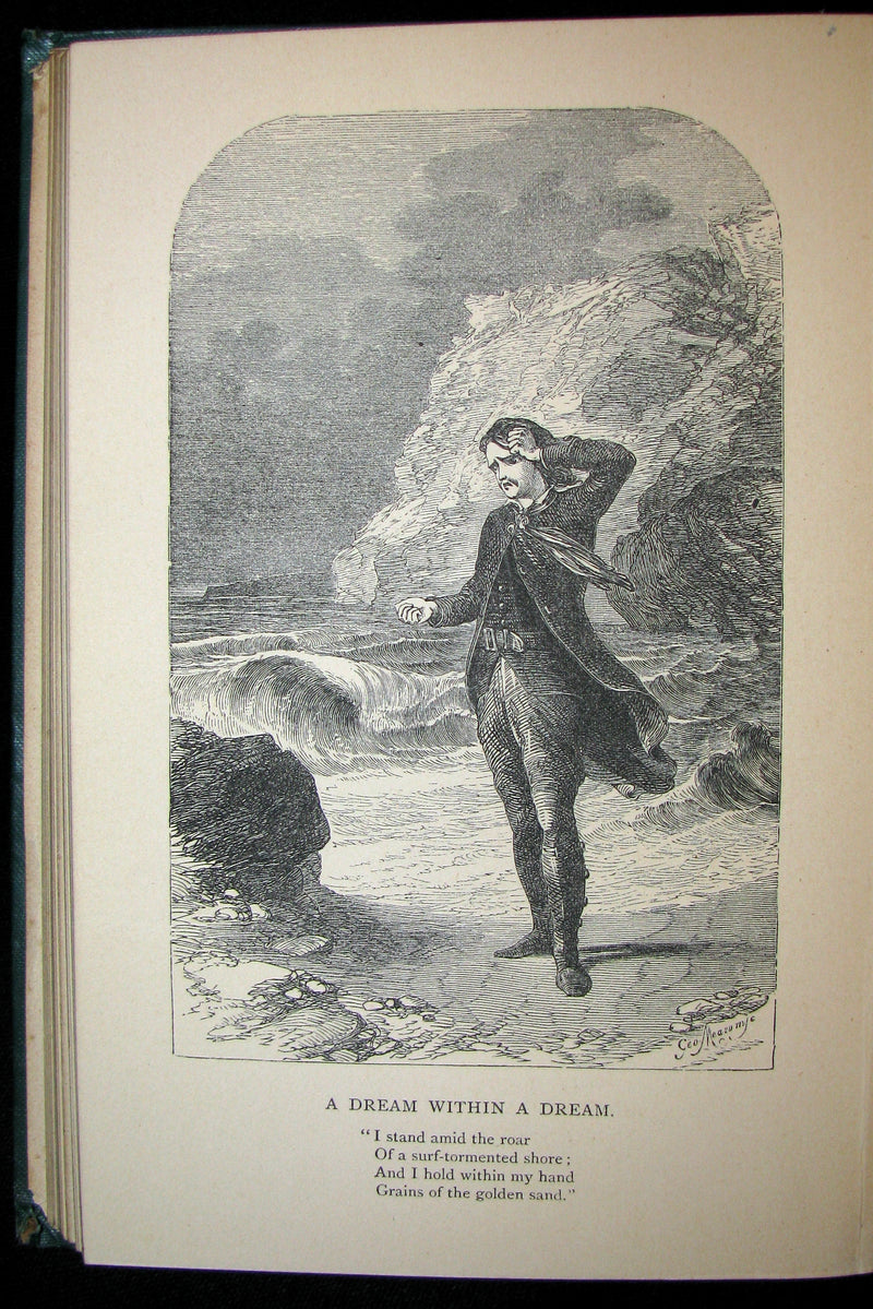 1860 Rare Victorian Book - The Poetical Works of EDGAR ALLAN POE. Illustrated.