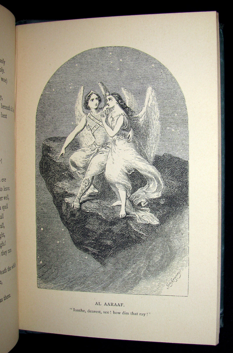 1860 Rare Victorian Book - The Poetical Works of EDGAR ALLAN POE. Illustrated.