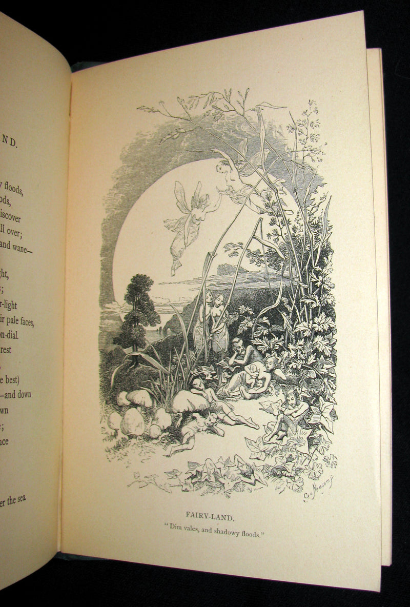 1860 Rare Victorian Book - The Poetical Works of EDGAR ALLAN POE. Illustrated.