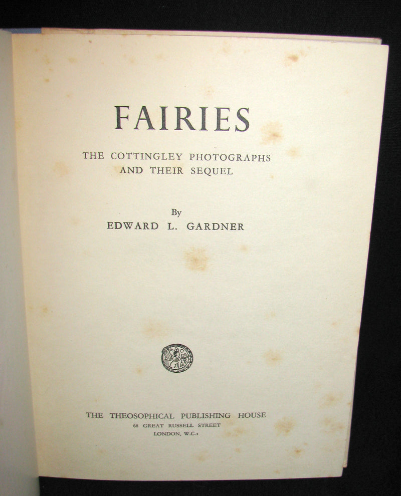 1945 Rare First Edition Book -  FAIRIES - The Cottingley Photographs And Their Sequel.