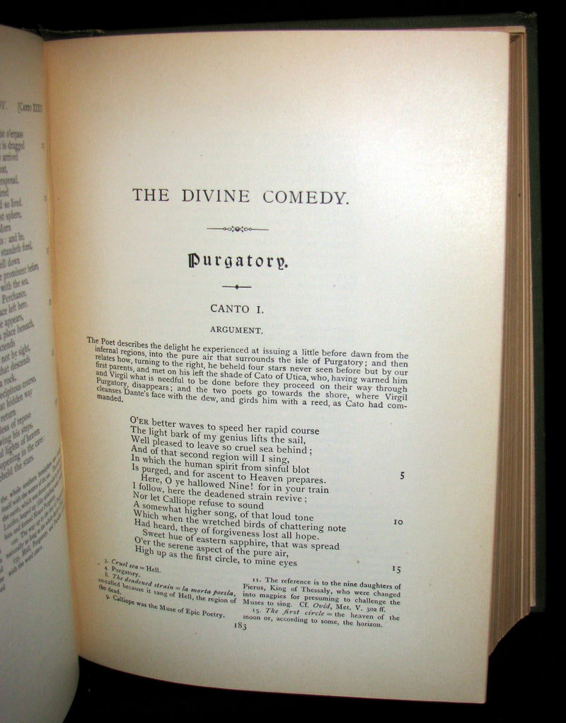 1897 Rare Victorian Book - THE DIVINE COMEDY OF DANTE ALIGHIERI: Together with Dante Gabriel Rossetti's Translation of The New Life