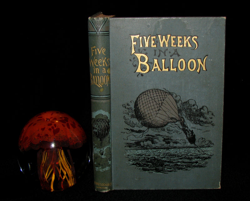 1898 Rare Victorian Book - FIVE WEEKS IN A BALLOON by JULES VERNE