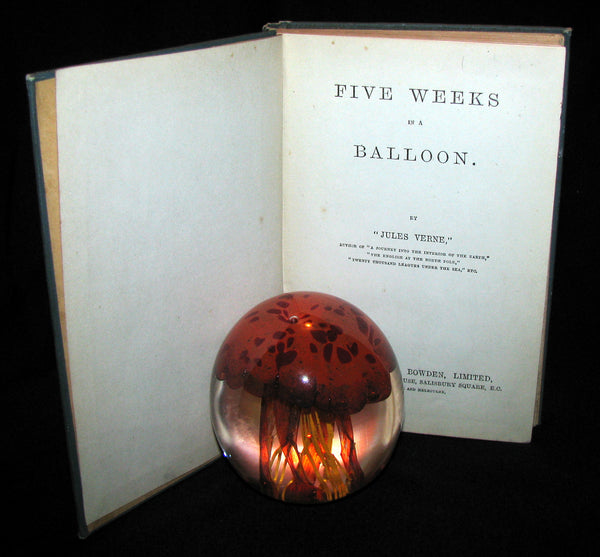 1898 Rare Victorian Book - FIVE WEEKS IN A BALLOON by JULES VERNE