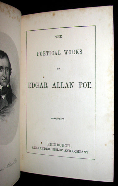 1860's Rare Victorian Book - The Poetical Works of Edgar Allan Poe. Edinburgh Edition.