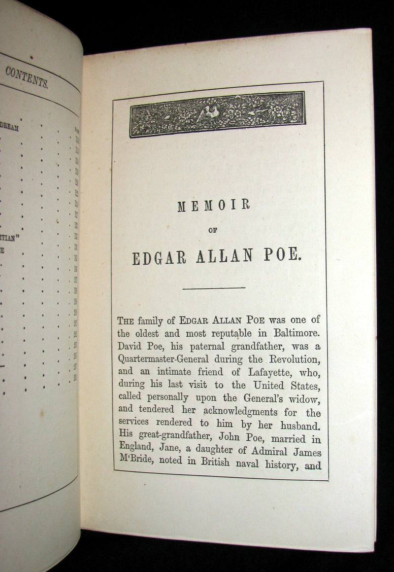 1860's Rare Victorian Book - The Poetical Works of Edgar Allan Poe. Edinburgh Edition.