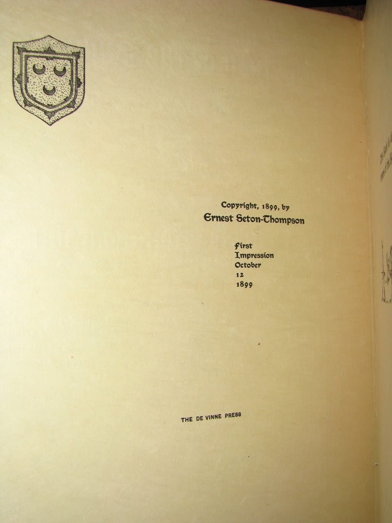 1899 Rare Limited First Edition - The Trail of the Sandhill Stag by Ernest Thompson Seton #52/250
