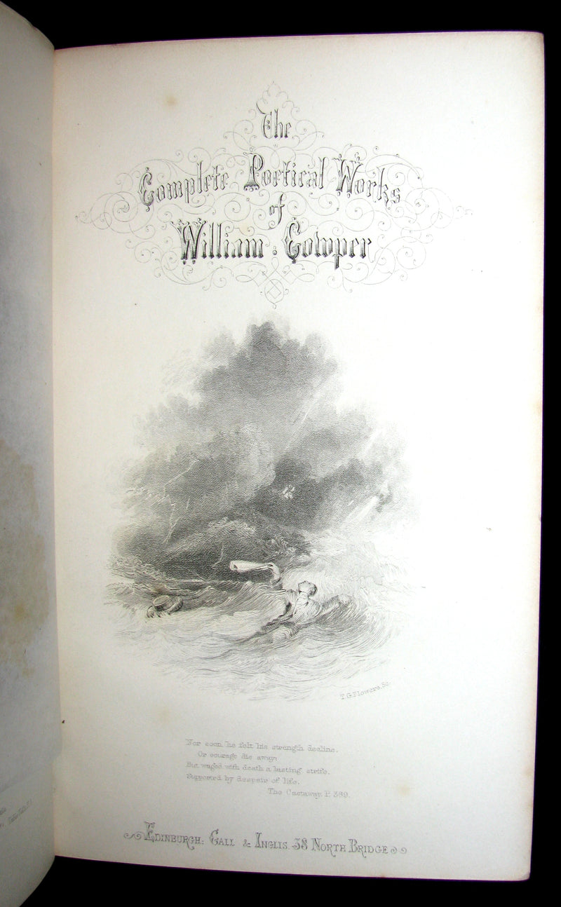 1850 Rare Book -  The Complete Poetical Works of William Cowper, illustrated.