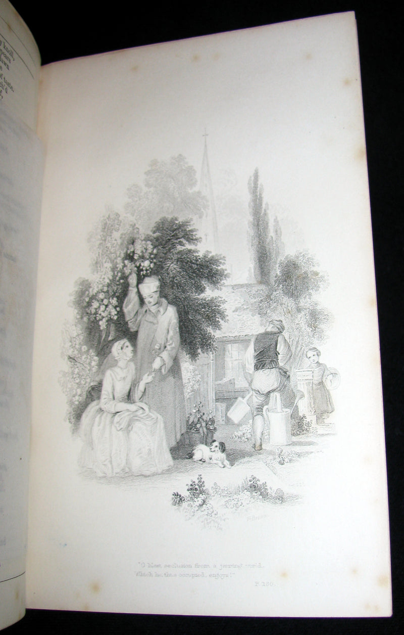 1850 Rare Book -  The Complete Poetical Works of William Cowper, illustrated.