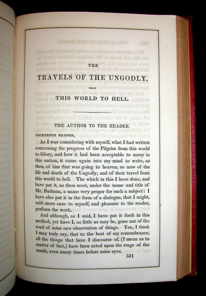 1857 Victorian Book in Scarce Binding - The Pilgrim's Progress by John Bunyan