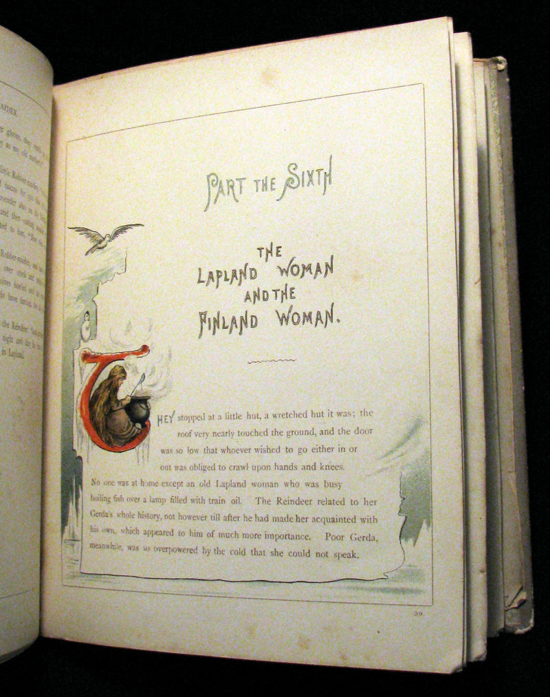 1885 Scarce Victorian Book -  The Snow Queen by Hans Christian Andersen illustrated by T. Pym (pseudonym for Clara Creed)