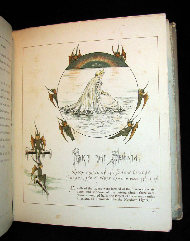 1885 Scarce Victorian Book -  The Snow Queen by Hans Christian Andersen illustrated by T. Pym (pseudonym for Clara Creed)