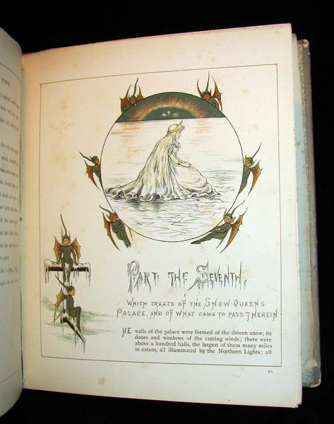 1885 Scarce Victorian Book -  The Snow Queen by Hans Christian Andersen illustrated by T. Pym (pseudonym for Clara Creed)