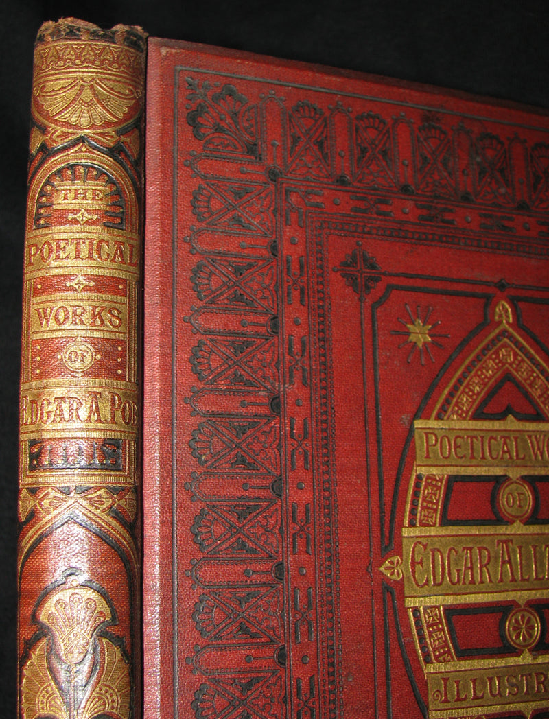 1872 Rare Victorian Book - The Poetical Works of Edgar Allan Poe. Edinburgh Illustrated Edition.