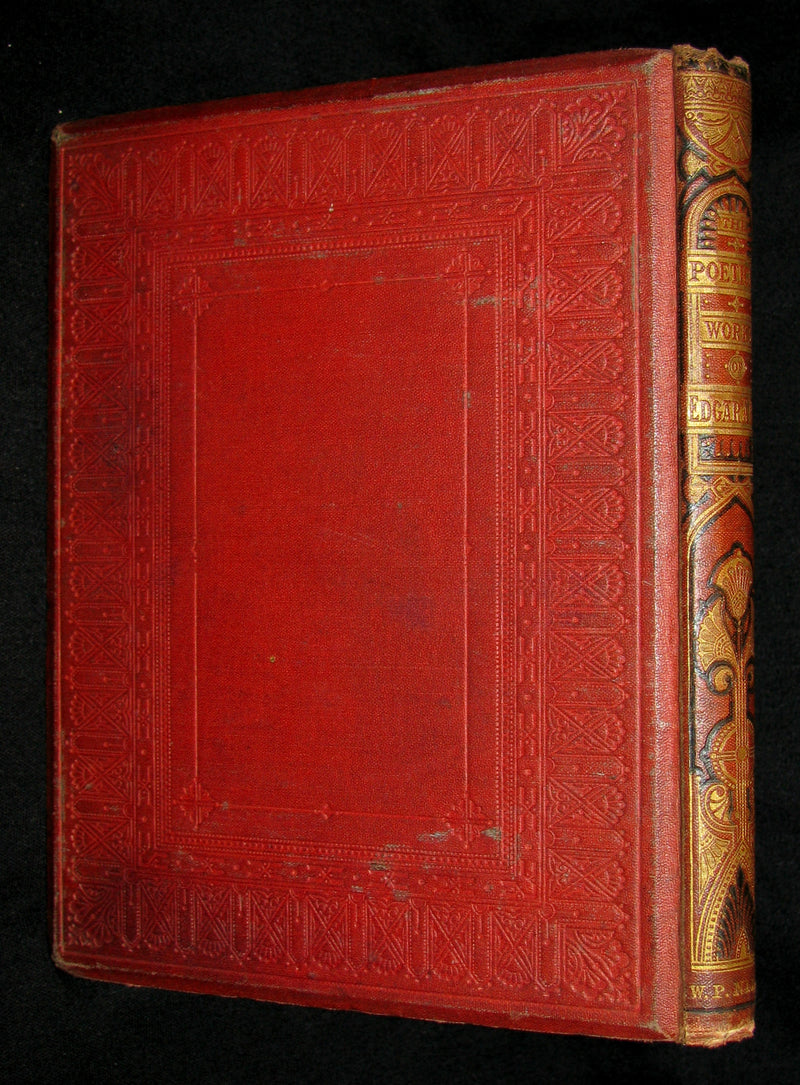1872 Rare Victorian Book - The Poetical Works of Edgar Allan Poe. Edinburgh Illustrated Edition.