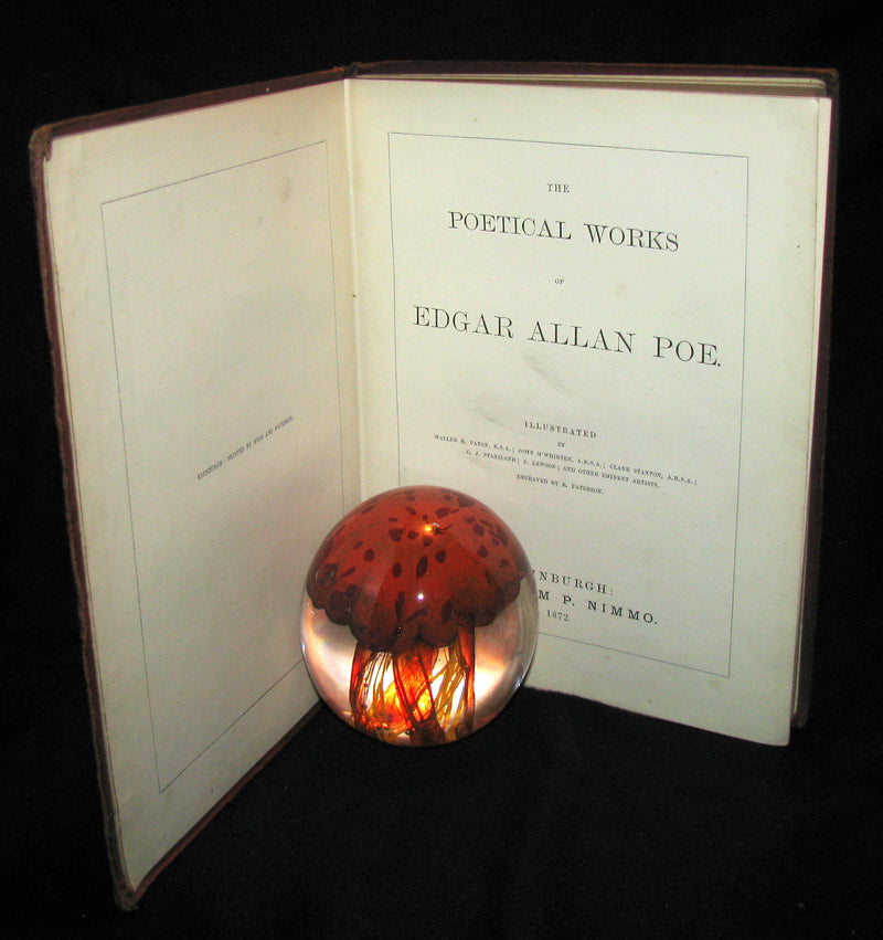 1872 Rare Victorian Book - The Poetical Works of Edgar Allan Poe. Edinburgh Illustrated Edition.
