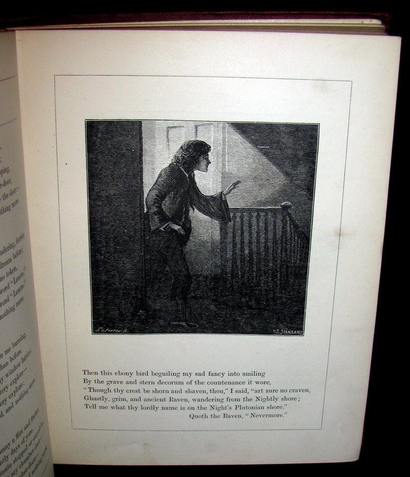 1872 Rare Victorian Book - The Poetical Works of Edgar Allan Poe. Edinburgh Illustrated Edition.