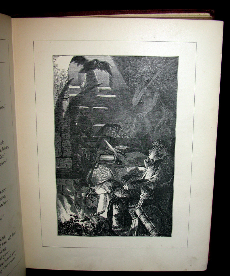 1872 Rare Victorian Book - The Poetical Works of Edgar Allan Poe. Edinburgh Illustrated Edition.