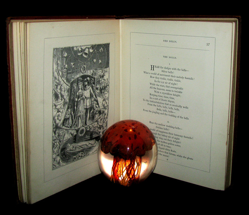 1872 Rare Victorian Book - The Poetical Works of Edgar Allan Poe. Edinburgh Illustrated Edition.