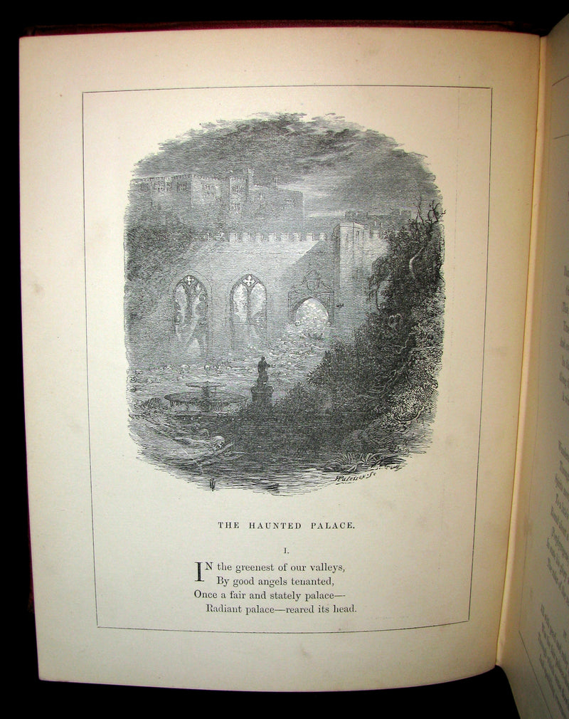 1872 Rare Victorian Book - The Poetical Works of Edgar Allan Poe. Edinburgh Illustrated Edition.
