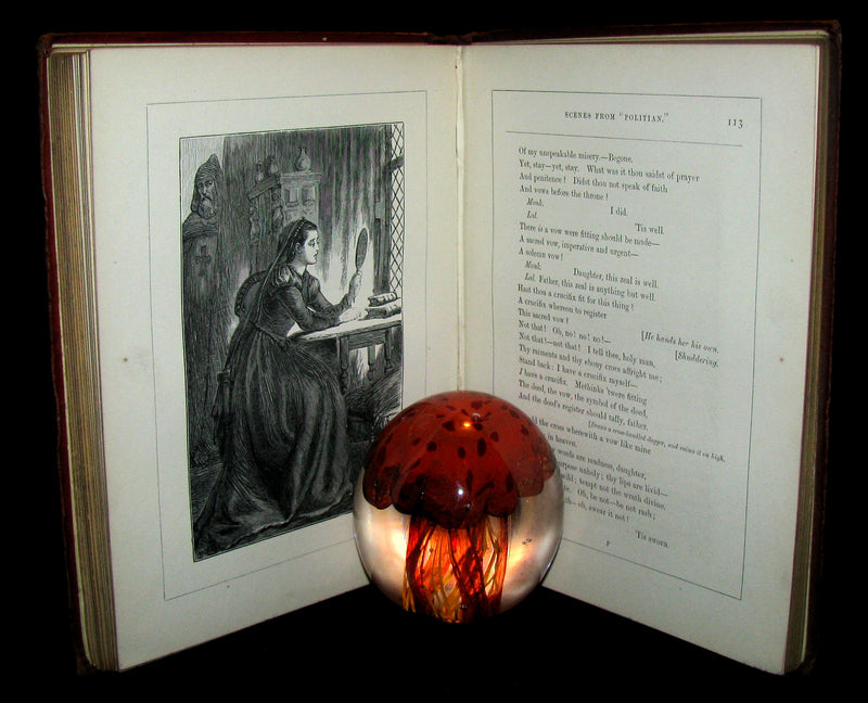 1872 Rare Victorian Book - The Poetical Works of Edgar Allan Poe. Edinburgh Illustrated Edition.