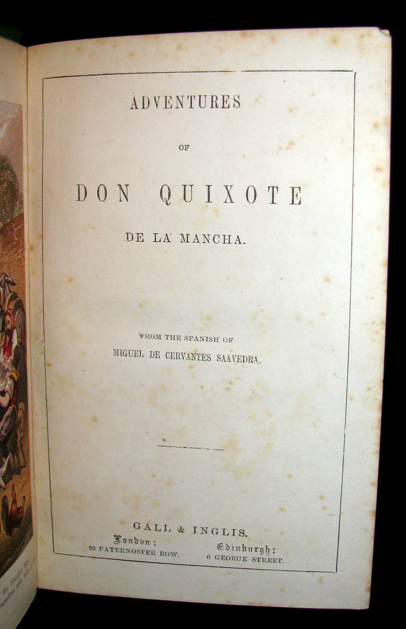 1870 Rare Book ~ Adventures of Don Quixote De La Mancha Illustrated