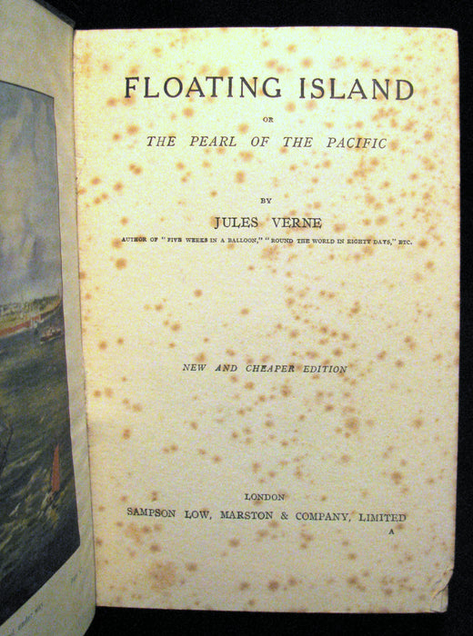 1915 Rare Book - The Floating Island, or, The Pearl of the Pacific by Jules Verne